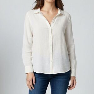 Eileen Fisher Organic Cotton Button Down Shirt Size Small NWOT